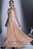 Champagne Beige Modest Formal Prom Evening Dress DQ830970