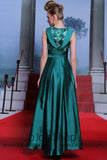 Teal Jewel Neck Formal Prom Evening Dress DQ830972