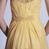 Yellow Jewel Neck Formal Prom Evening Dress DQ830975