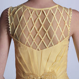 Yellow Jewel Neck Formal Prom Evening Dress DQ830975