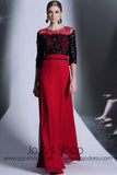 Red And Black Formal Prom Evening Dress DQ831062