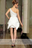 Ivory One Shoulder Short Cocktail Evening Formal Dress DQ86037