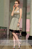 Black Champagne V Neck Short Bridesmaid Cocktail Evening Formal Dress DQ86042