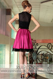 Black Pink Retro Short Sweetheart Party Cocktail Evening Formal Dress DQ86045