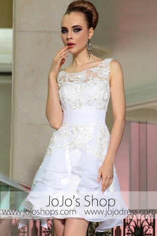 White Lace Short Party Cocktail Evening Formal Dress DQ86052