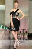 Little Black One Shoulder Lace Party Cocktail Evening Formal Dress DQ86055