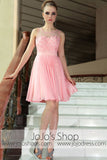 Pink Short Sweet Heart Bridesmaid Party Evening Cocktail Dress DQ86058