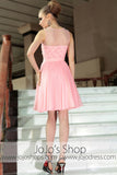 Pink Short Sweet Heart Bridesmaid Party Evening Cocktail Dress DQ86058