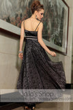 Black Lace Hi Low Straps Semi Formal Prom Evening Cocktail Dress DQ86059