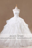 Strapless Ball Gown Princess Ruffle Wedding Dress | G1092