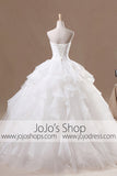 Strapless Ball Gown Princess Ruffle Wedding Dress | G1092