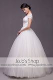 Short Sleeves Princess Ball Gown Wedding Dress Debutante Ball Gown| G2003