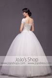 Short Sleeves Princess Ball Gown Wedding Dress Debutante Ball Gown| G2003