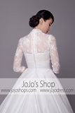 Modest Wedding Dress with Mandarin Collar and Long Sleeves | G2005