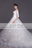 Off Shoulder Long Sleeves Ball Gown Wedding Dress | G2007