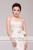 Vintage Strapless Lace Overlay Mermaid Wedding Dress | G2010