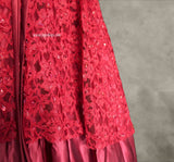 Strapless Red Lace Ball Gown Formal Prom Dress Size 2