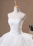 Strapless Ball Gown Princess Ruffle Wedding Dress | G1092