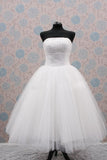 Strapless Big Tulle Retro 50s Ballerina Tea Length Wedding Dress