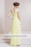 Yellow Grecian Formal Prom Evening Formal Dress RE88830