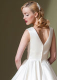 V Neck Short Tea Length Wedding Dress DV2073