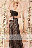 Mystic One Shoulder Black Lace  Evening Dress CX830285