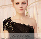 Mystic One Shoulder Black Lace  Evening Dress CX830285