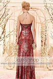 Stunning Red and Silver Sequins Strapless Evening Dress CX830303