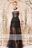 Black Convertible Leather Cocktail Prom Evening Dress CX830305