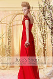 Red Short Sleeves Sweetheart Formal Evening Dress CX830320