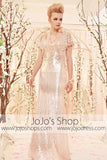 Retro Vintage 30s Sequined Champagne Evening Dress CX830353