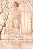 Retro Vintage 30s Sequined Champagne Evening Dress CX830353