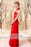 Strapless Red Lace Slim A-line Evening Dress CX830361