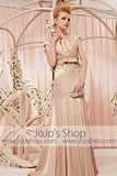 Gold Champagne Retro Fit and Flare Evening Dress CX830365