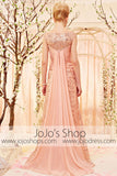 Modest Peach Pink Lace Evening Dress CX830366