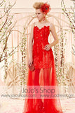 Retro Red Vintage Style Evening Dress CX830396