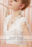 Silver White Sparkly Lace 2 Piece Black Tie Evening Dress CX830399