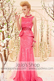 Retro 30s and 40s Hot Pink Fuschia Full Length Formal Pageant Dress CX830500