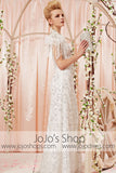 Silver White Short Sleeves Beauty Pageant Dress CX830505