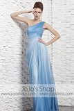 Grecian Changing Blue One Shoulder Evening Dress CX881121