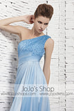 Grecian Changing Blue One Shoulder Evening Dress CX881121