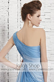 Grecian Changing Blue One Shoulder Evening Dress CX881121