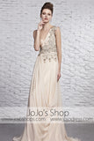 Grecian Beige Champagne Goddess One Shoulder Prom Formal Dress CX881369