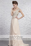 Grecian Beige Champagne Goddess One Shoulder Performance Stage Dress CX881369