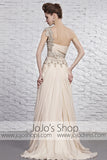 Grecian Beige Champagne Goddess One Shoulder Beauty Pageant Dress CX881369