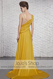 Grecian Gold V Neck Goddess Formal Beauty Pageant Evening Dress CX881383