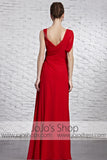 Red Grecian V Neck Stylish Beauty Pageant Red Carpet Dress CX881519