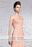 Blush Pink Grecian Formal Pageant Home Coming Dress CX881521