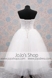 Strapless Big Tulle Retro 50s Ballerina Tea Length Wedding Dress