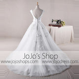 Cap Sleeves Floral Princess Debutante Ball Gown Wedding Dress